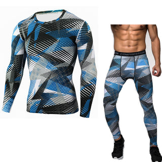 Camouflage Compression Baselayer Set Sports Compression Set Long Sleeve T-Shirt Tights Exercise Clothes Workout Bodysuit Fitness Suits For Men - Phosgene