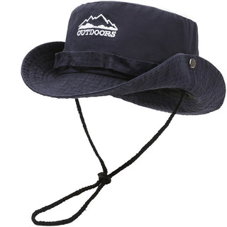 Summer Outdoor Mountaineering Slub Cotton Sun-proof Bucket Hat - Phosgene