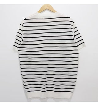 Half Sleeve Striped Short Sleeve Summer Casual Knitted Top Phosgene