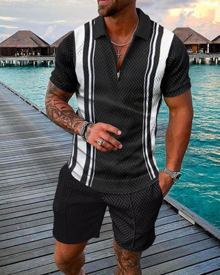 Men's Summer New Polo Shirt Suit Plus Size Fashion Phosgene