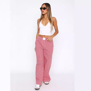 Women's Simple Striped Trousers Temperament Commute - Phosgene