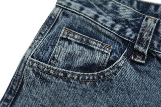 American Retro Washed And Worn Cargo Pocket Jeans Phosgene