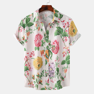 Cross-border Wind Beach Digital Printing Men's Short Sleeve Shirt Phosgene