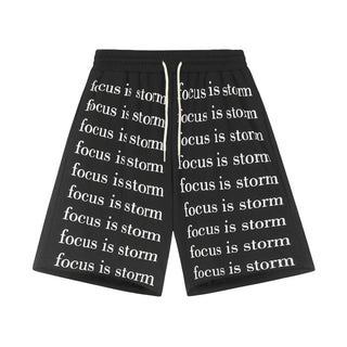 English Printed Fashionable Personalized Men's Sports Shorts Phosgene