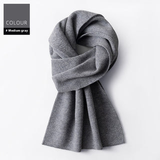 Wool Scarf Men's Winter Plaid Double-sided Scarf - Phosgene