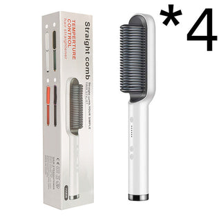 New 2 In 1 Hair Straightener Hot Comb Negative Ion Curling Tong Dual-purpose Electric Hair Brush - Phosgene