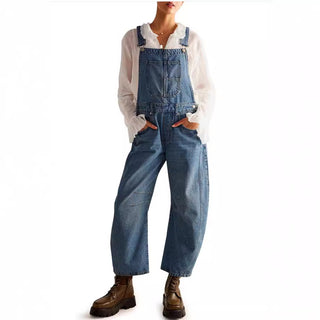 Casual Loose Denim Overalls - Phosgene