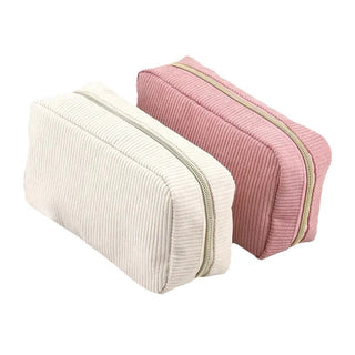 Fashion Corduroy Storage Cosmetic Bag - Phosgene