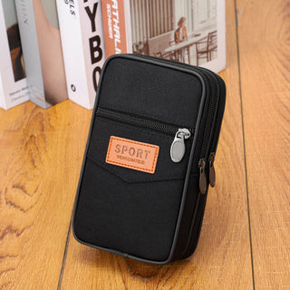 Enlarged Canvas Mobile Phone Bag Zipper Waterproof - Phosgene