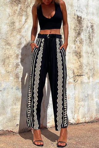 Summer Street Hipster Women's Printed Harem Pants Mid-waist Casual Pants - Phosgene