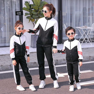 Parent-child Sportswear Mother-daughter Father-son Suit School Uniform - Phosgene