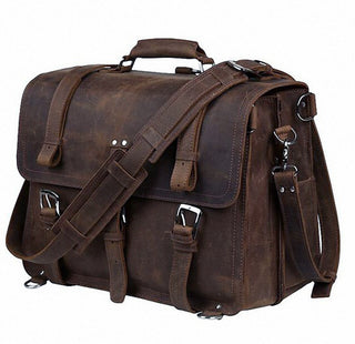 Retro Crazy Horse Leather Men's Traveling Bag - Phosgene