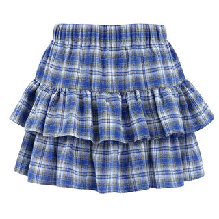 Women's Cotton Blue Plaid Skirt Phosgene