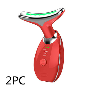 Neck Face Beauty Device Colorful LED Photon Therapy Skin Tighten Reduce Double Chin Anti Wrinkle Remove Lifting Massager - Phosgene