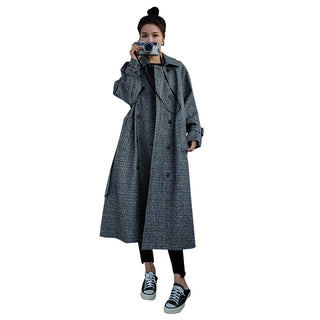 Casual Temperament Waist Slimming Plaid Coat Jacket - Phosgene