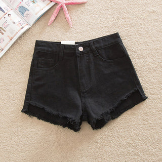 Summer Front Short Back Long High Waist Denim Shorts - Phosgene