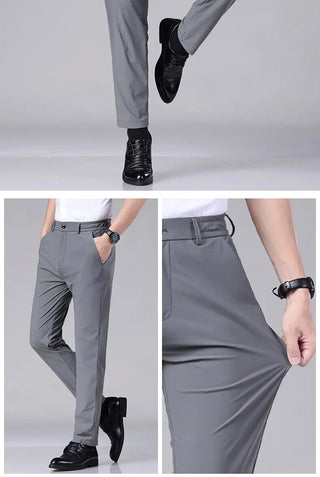 Casual Pants Men's Thin Business Stretch-fit Pants Phosgene