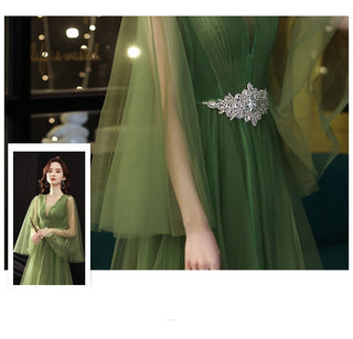 Green Wedding Dress Guzheng Art Examination Solo - Phosgene