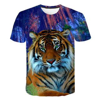 New Animal Print 3d T-shirt Men's Short Sleeve Phosgene