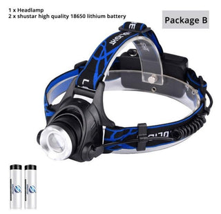 USB Charging Built-in Smart Sensor Head-mounted Outdoor Fishing Headlight - Phosgene