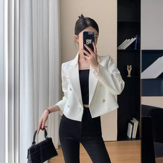 New Fashion Small Casual White Short Suit Coat For Women - Phosgene