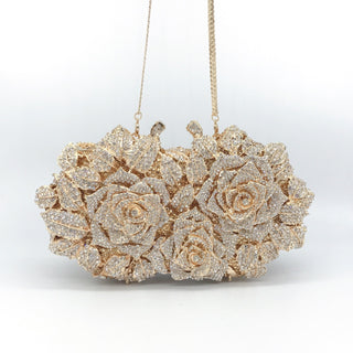 Hollow Rose Diamond Dinner Bag - Phosgene