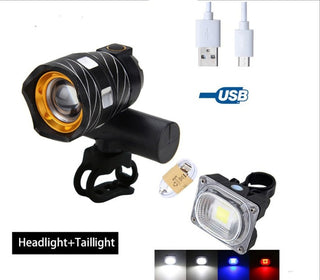 New bicycle USB light Highlight warning light Mountain bike headlights Charging headlight accessories - Phosgene