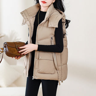 Loose Outer Wear Stand-up Collar Waistcoat Thick Coat - Phosgene