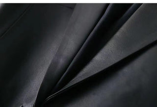 Slim Suit Collar Leather Little Jacket - Phosgene