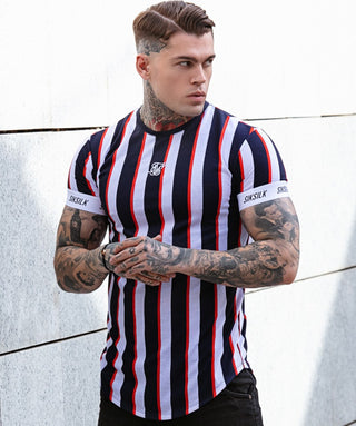 Trendy Men's Vertical Striped Sports Top Phosgene