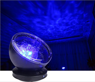 Ocean Wave Projector LED Night Light Remote Control TF Cards Music Player Speaker Aurora Projection - Phosgene