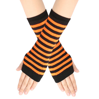 Knitted Finger-leaking Gloves Striped Thin - Phosgene