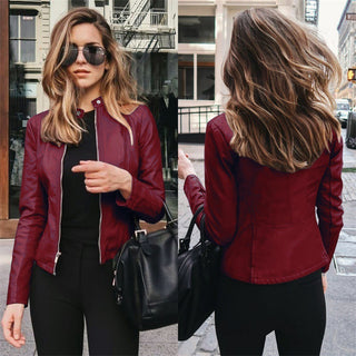 New Wish New Product Autumn And Winter Women's Fashion Leather PU Suit Jacket - Phosgene