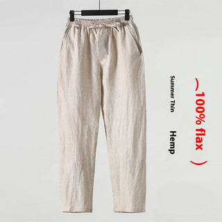 Cotton Linen Cropped Men's Casual Pants Style Phosgene