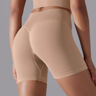 Hip Raise Skinny High Elastic Yoga Shorts - Phosgene