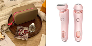 2 In 1 Hair Removal Epilator USB Rechargeable Trimmer Women Body Razor Face Leg Armpit Bikini Hand Pubic Shaver Hair Remover - Phosgene