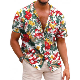 Men's Summer Hawaiian Printed Short-sleeved Shirt Phosgene