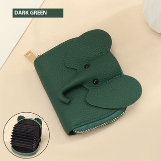 Leather Organ Card Holder Bags Creative Elephant Zipper Wallet Fashion Bag Phosgene