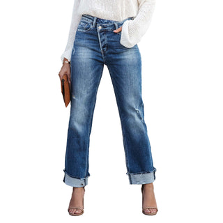 Women's Fashion Individual Casual Loose Jeans Phosgene