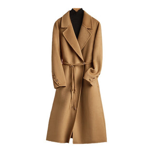 Autumn And Winter New Long Suit Collar Cashmere Coat For Women - Phosgene