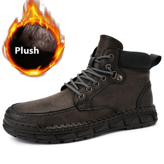 Winter Men's Boots Leisure Plus Size Fleece-lined Platform Casual Shoes Gaobang - Phosgene