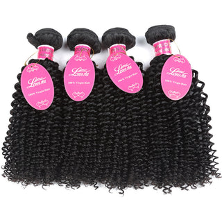 10A Deep Curly Brazilian Human Hair Bundles Weave - Phosgene