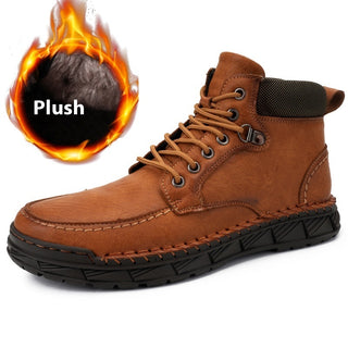 Winter Men's Boots Leisure Plus Size Fleece-lined Platform Casual Shoes Gaobang - Phosgene