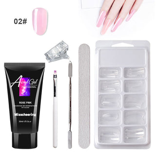 Painless Extension Gel Nail Art Without Paper Holder Quick Model Painless Crystal Gel Set - Phosgene