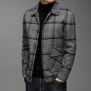 Men's Short Woolen Coat Warm Lapel - Phosgene