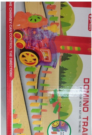 Domino Train Toys Baby Toys Car Puzzle Automatic Release Licensing Electric Building Blocks Train Toy - Phosgene