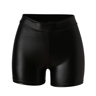 Women's Fashion Slim Fit Leather Pants High Waist Shorts - Phosgene