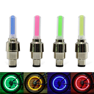 Neon Lights Tyre Wheel Valve Cap Light LED Car Tire Valve Caps Air Cover Tire Rim Valve Wheel Stem Cap Bike Light - Phosgene