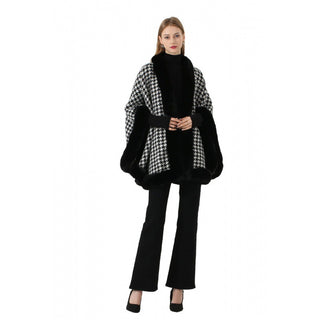 Tweed Shawl Scarf Cape Coat Women - Phosgene