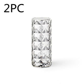 Nordic Crystal Lamp USB Table Lamps Bedroom Touch Dimming Atmosphere Diamond Night Light Rose Projector Lamp Decor - Phosgene